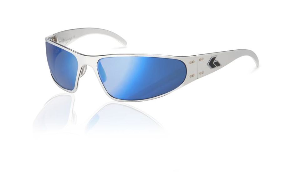 Gatorz Wraptor Sunglasses, Polished Frame, Blue Chrome Lens WRAPOL08C