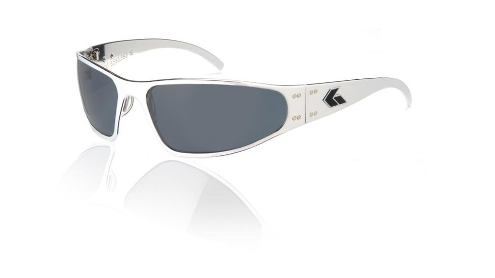 Gatorz Wraptor Sunglasses, Polished Frame, Grey Polarized Lens WRAPOL01P