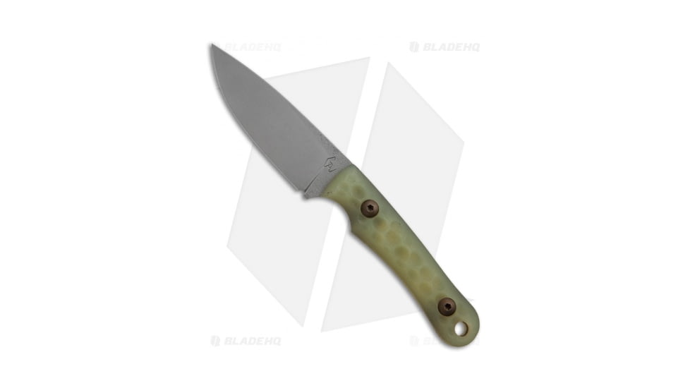 Gavko Knives EDC Neck Fixed Blade Knife, 3.25in, Bohler N690, Drop Point Blade, G-10, Jade Handle, Jade/Gray, 6.75 inch, BHQ-22243