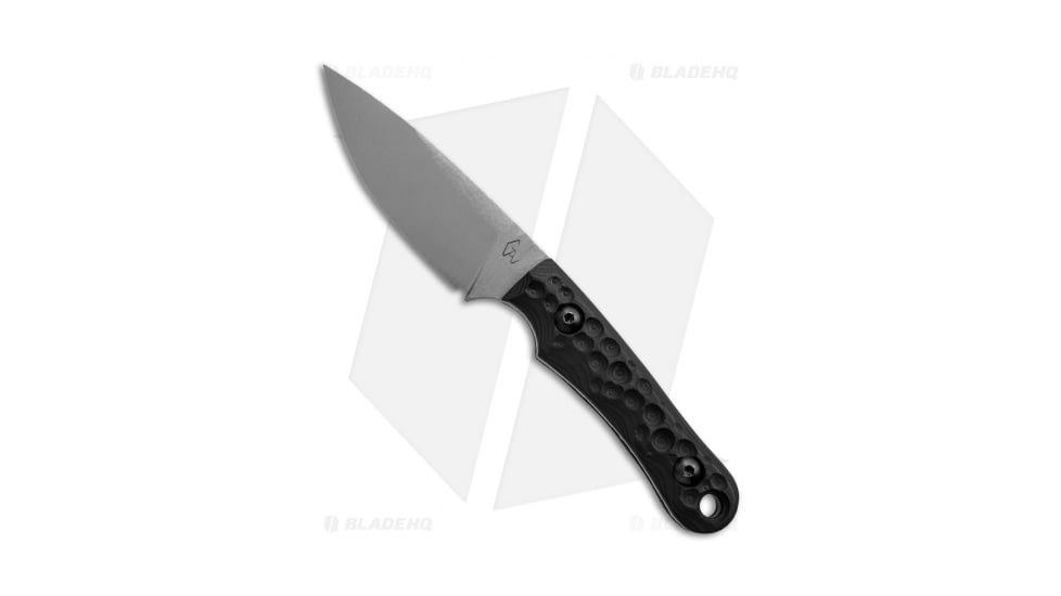 Gavko Knives EDC Neck Fixed Blade Knife, 3.25in, AEB-L Steel, Drop Point Blade, Carbon Fiber, Black Handle, Black/Gray, 6.75 inch, BHQ-22245