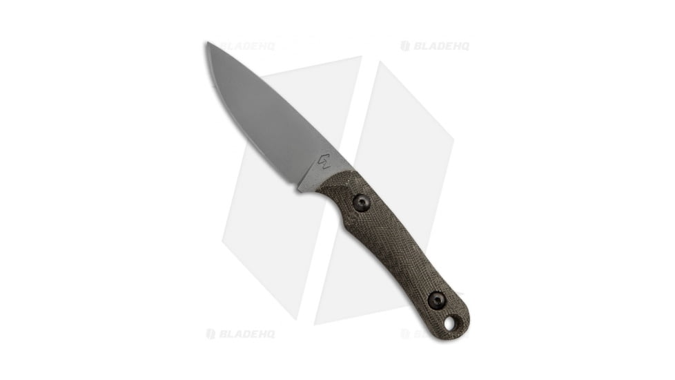 Gavko Knives EDC Neck Fixed Blade Knife, 3.25in, Bohler N690, Drop Point Blade, Micarta, Green Handle, Green/Gray, 6.75 inch, BHQ-22248