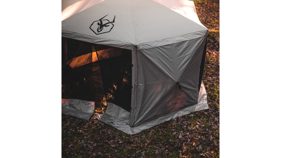 Gazelle G6 6-Sided Portable Gazebo Pop-Up Hub Screen Tent, 3 Pack of Wind Panels, Desert Sand, 8-Person, GK908