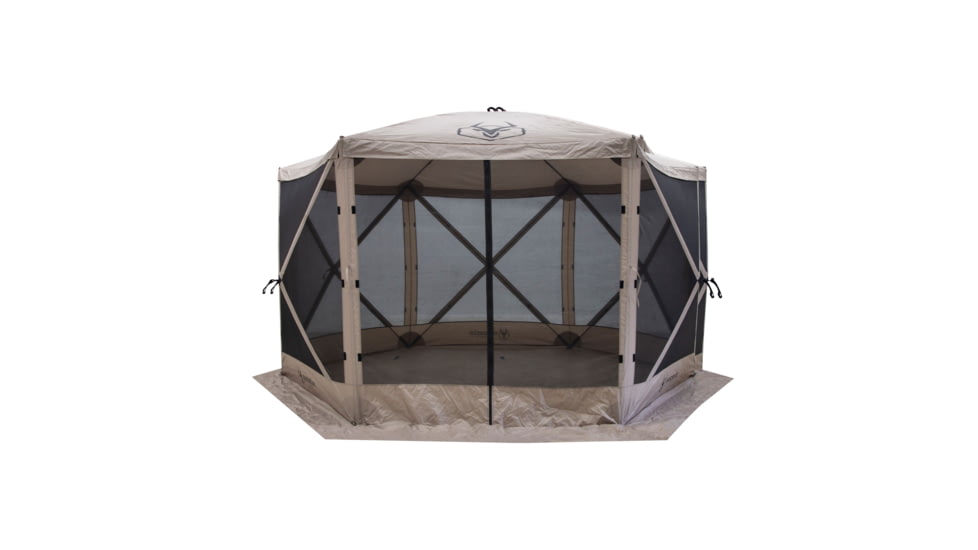 Gazelle G6 6-Sided Portable Gazebo Pop-Up Hub Screen Tent, 3 Pack of Wind Panels, Desert Sand, 8-Person, GK908