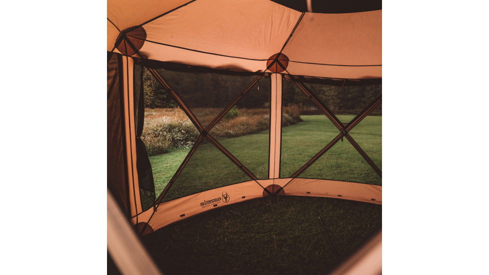 Gazelle G6 Deluxe 6-Sided Portable Gazebo Pop-Up Hub Screen Tent, Badlands Brown, 8-Person, GG610BR