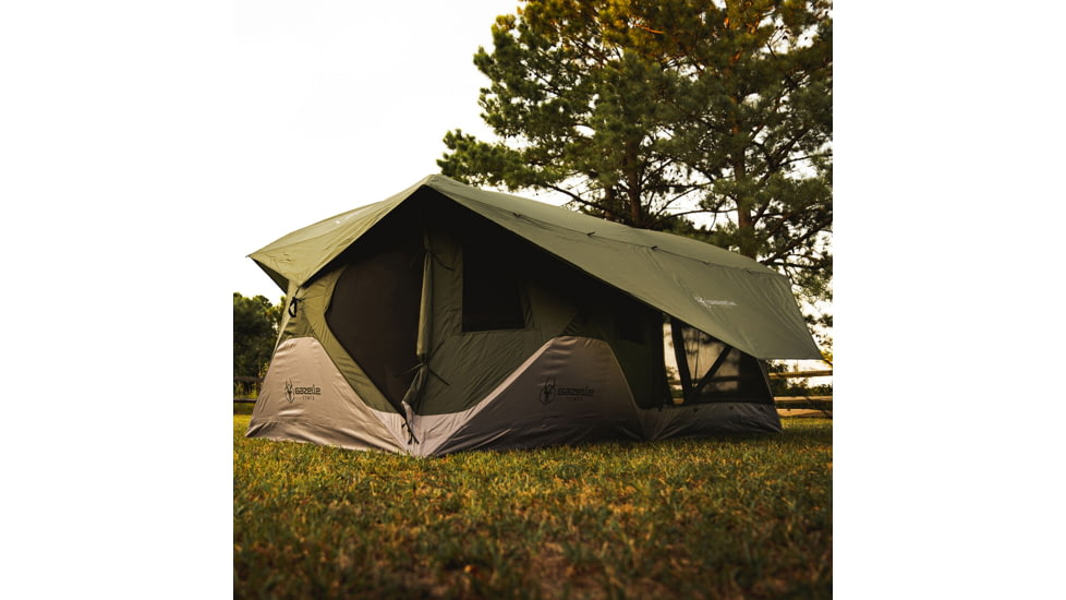 Gazelle Gazelle T3 Tandem Pop-Up Portable Camping Hub Tent, Alpine Green, 6-Person, GT350GR