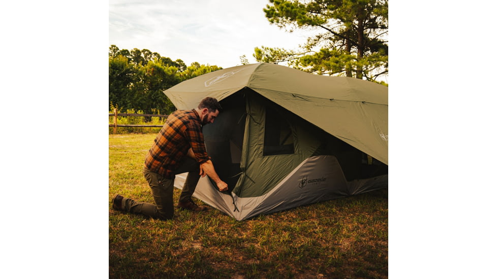 Gazelle Gazelle T3 Tandem Pop-Up Portable Camping Hub Tent, Alpine Green, 6-Person, GT350GR