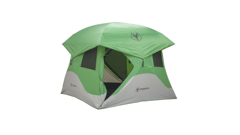 Gazelle Pop Up Portable Camping Hub Tent, 4 Person, Green, Large 30400