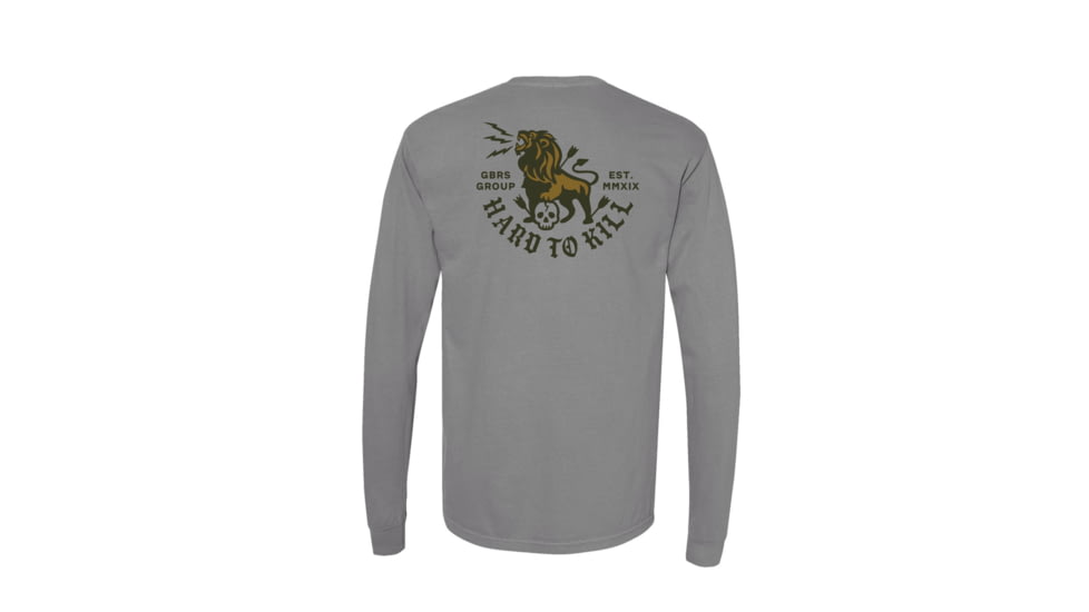 Gbrs Group Gear GBRS Group Lion &amp; Skull Long Sleeve Shirt, LS-GRY-LNS-M