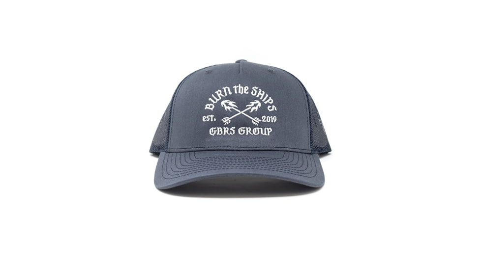 GBRS Group No Retreat Trucker Hat, Navy/Ivory, One Size, HAT-TRK-NVY-NR-26