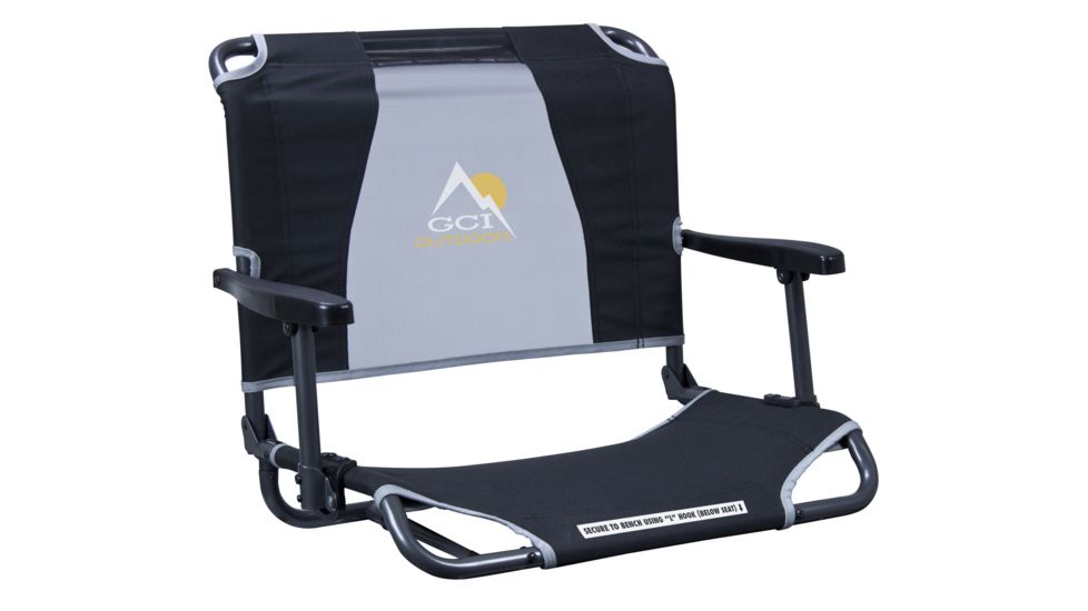 GCI Outdoor Big Comfort Stadium Chair With Armrests, Black, 10310