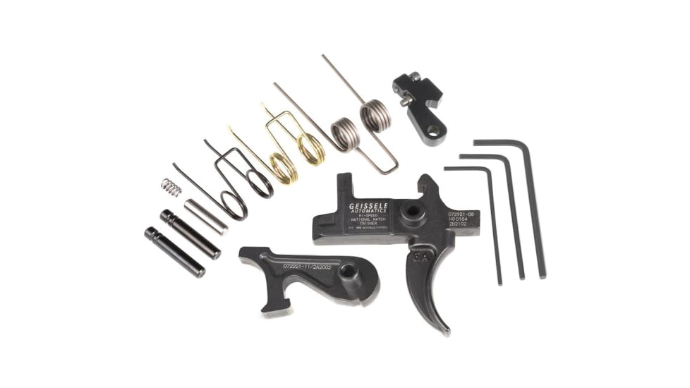 Geissele Hi-Speed National Match AR-15 Trigger Set, Curved, 4.5 lb Pull, Black, 05-181