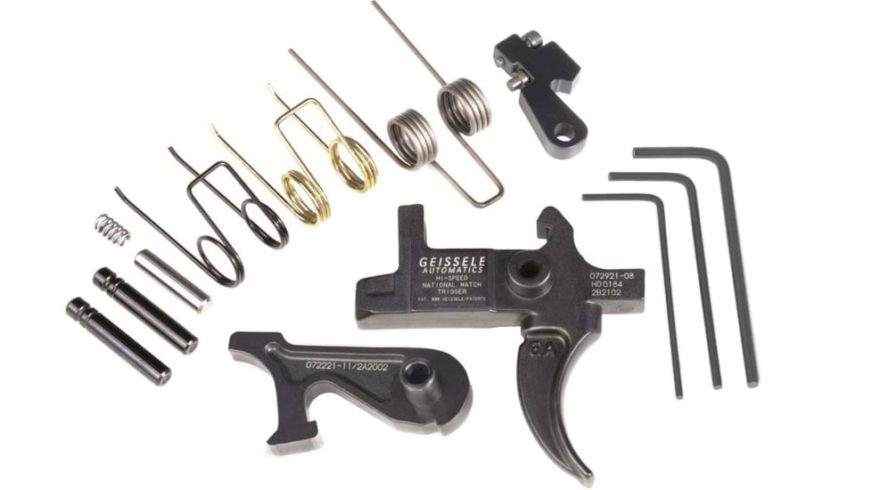 Geissele Hi-Speed National Match Large Pin Trigger Set, AR-10/AR-15, 4.5 lb, Black, 05-150