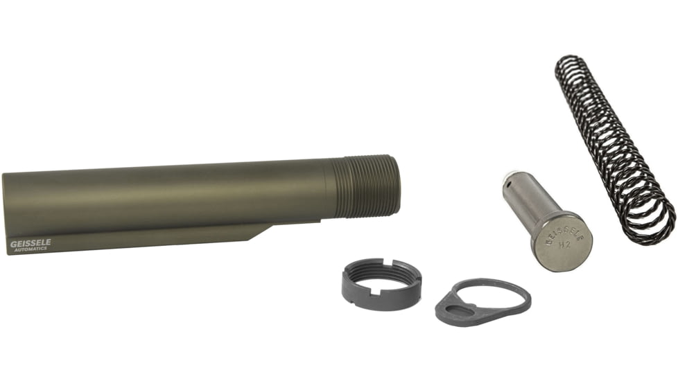 Geissele Premium AR-15/M4 Mil-Spec Buffer Tube Assembly w/ Super 42, H2, ODG, 08-163ODG-H2