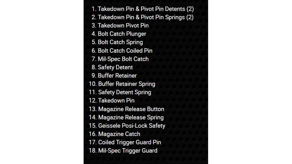 Geissele Standard Lower Parts Kit, No Grip, 05-343