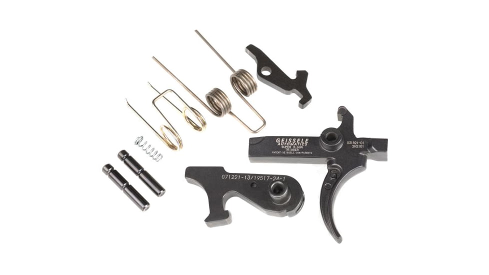 Geissele Super 3-Gun AR-10/AR-15 Trigger, Curved, 3.5 lb Pull, Black, 05-152