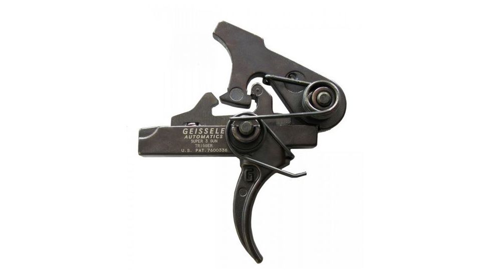 Geissele Super 3 Gun Large Pin Trigger, AR10/AR-15, 3-4 lb, Black, 05-174