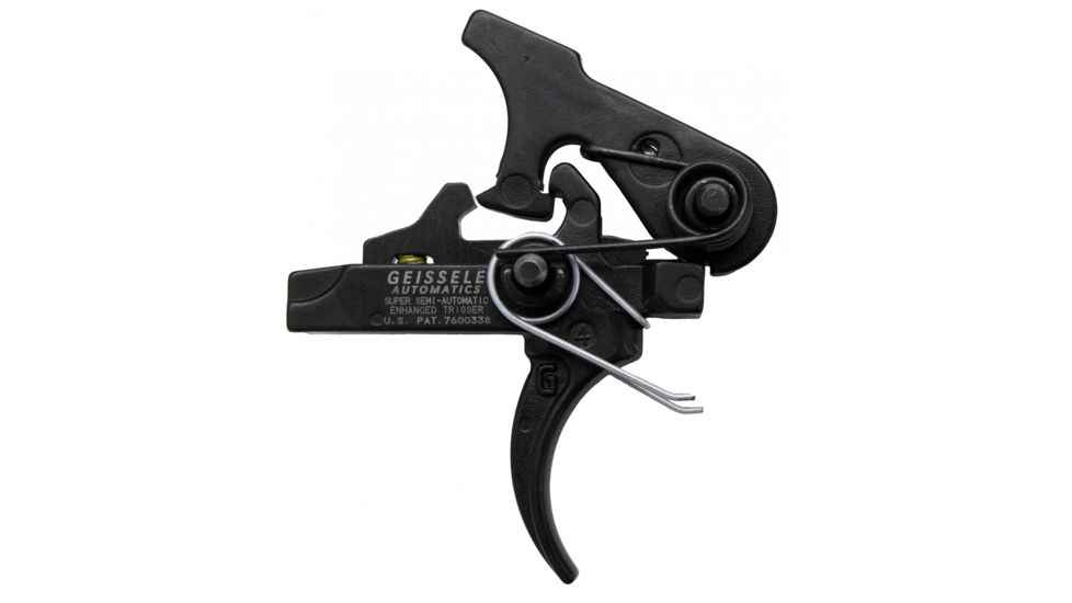 Geissele Automatics Super Semi-Automatic AR-15 Enhanced Trigger, Curved, 3.5 lb Pull, Black, 05-160