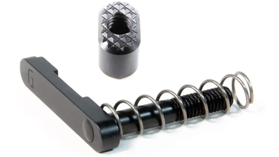 Geissele Super Stainless Mag Catch w/ Release Spring + Ultra Duty Mag Release Button, Stainless