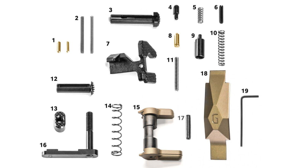 Geissele Ultra Duty Lower Parts Kit, Desert Dirt Color, 05-435S