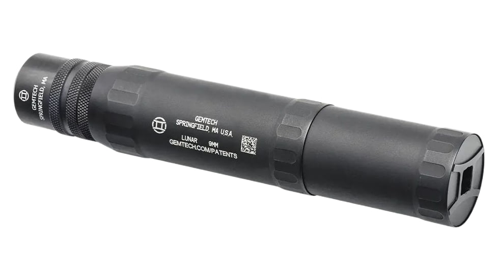 Gemtech Lunar 9QD 9mm Luger Suppressor, 1.4x7.65 in, Black, 100000231343