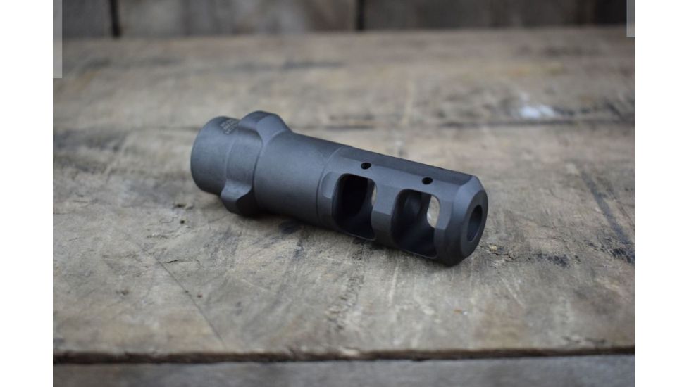 Gemtech Tri-Lock .338 Lapua Muzzle Brake for Arrow QM Suppressor, M18x1.5RH, Black GT34705