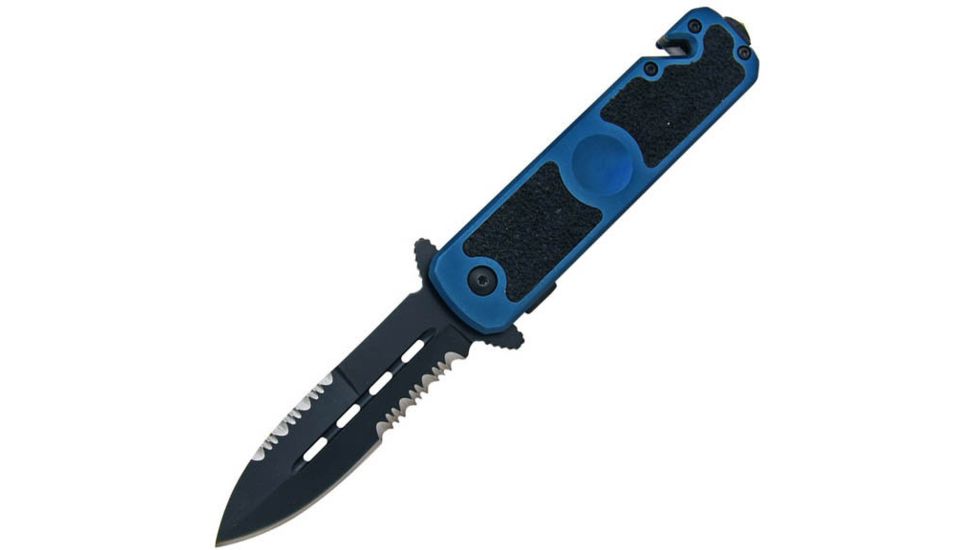 Gen Pro Assisted Opener Knife, Blue Aluminum w/Grip Handle, Black Combo SK-8263BL