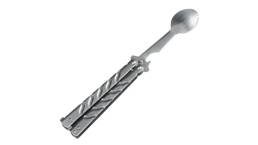 Gen Pro Butterfly Spoon with Bottle Opener, Silver Handle GPBFSP