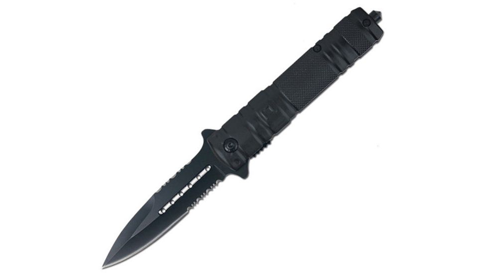 Gen Pro Stiletto Style Assisted Folding Knife, Black Aluminum Handle SK-8130BK