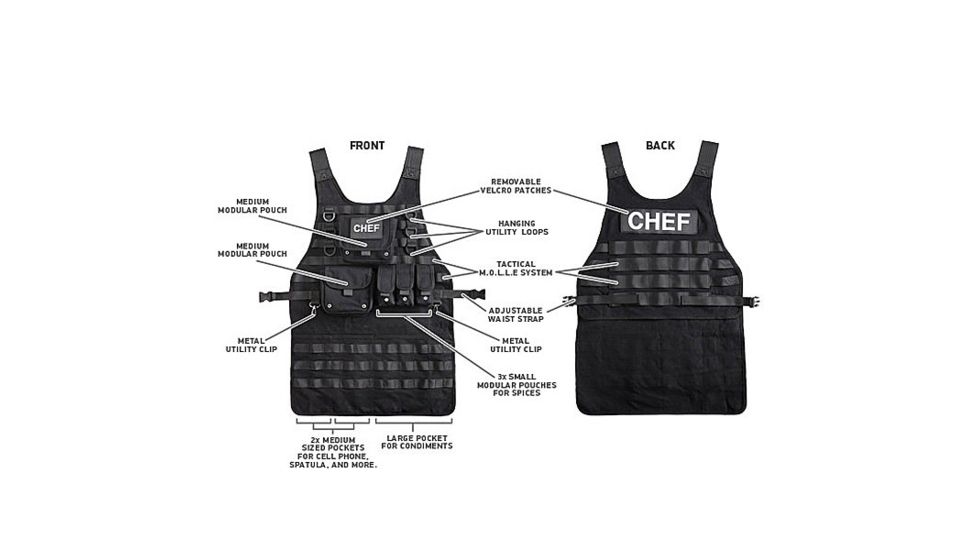 Gen Pro Tactical BBQ Apron, Black GPTBBQA