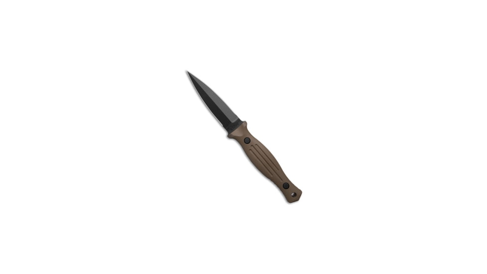 George Knives Les George Knives Galvo Dagger D/E Fixed Blade Knife FDE Aluminum 4" Black, Brown, CPM 3V, adult, BHQ-189181