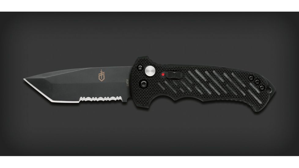 Gerber 06 Auto-Tanto, G-10 Handles, Serrated Edge w/ Box