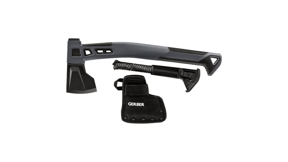 Gerber Bushcraft Hatchet, 5.5in High Carbon Steel Black Oxide Blade, Grey Glass Filled Nylon Handle, 31-003782