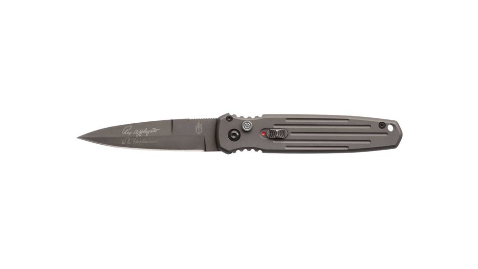 Gerber Covert Auto Automatic Folding Knife / Fine Edge, Tactical Gray/Black Blade, 30-001306