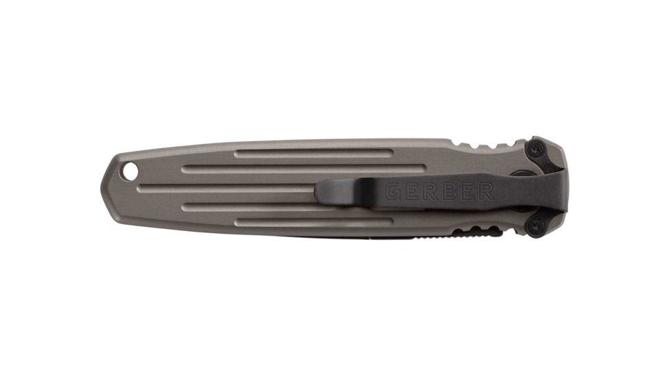 Gerber Covert Auto Automatic Folding Knife / Fine Edge, Tactical Gray/Stonewash Blade, 30-001307