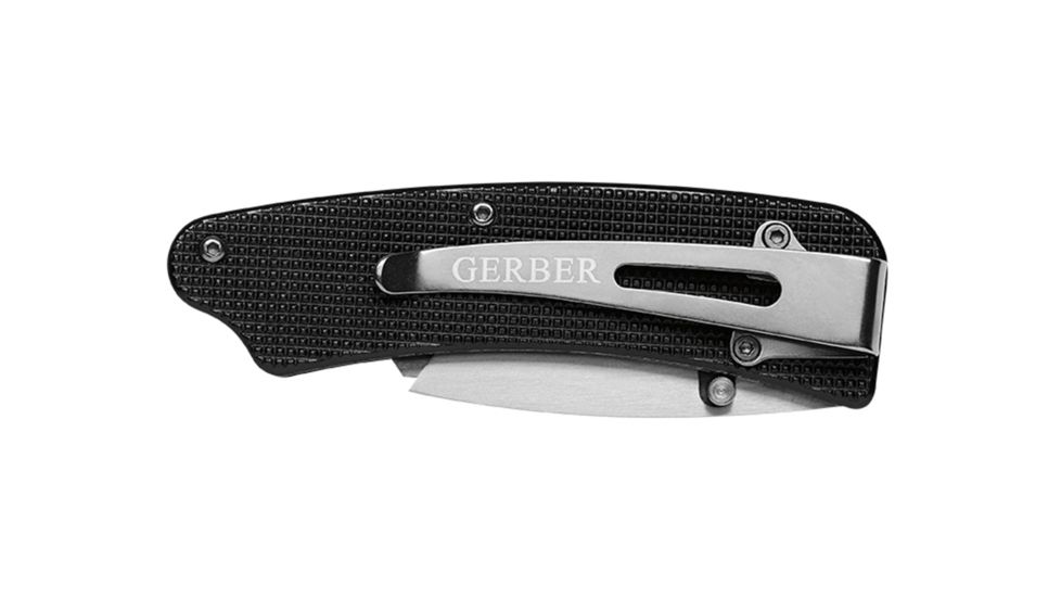 Gerber Edge Folding Clip Knife, Black Aluminum Handle, Clam 31-000666