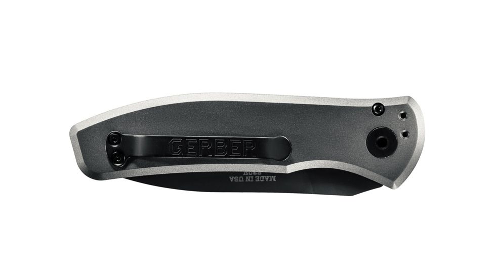 Gerber Empower Auto Open Folding Knife,3.25in,S30V Steel Black Oxide Blade,Grey Armored Grip Handle, 30-001325
