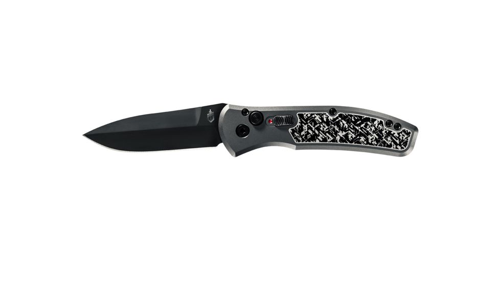 Gerber Empower Auto Open Folding Knife,3.25in,S30V Steel Black Oxide Blade,Grey Armored Grip Handle, 30-001325
