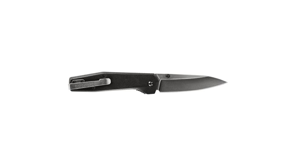 Gerber Fuse Folding Knife, 3.8in 7Cr17MoV Steel Stonewash Drop Point Blade, Black Handle, 30-001874