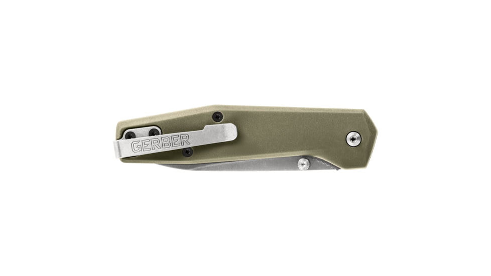 Gerber Fuse Folding Knife, 3.8in 7Cr17MoV Steel Stonewash Drop Point Blade, Flat Sage Handle, 30-001875