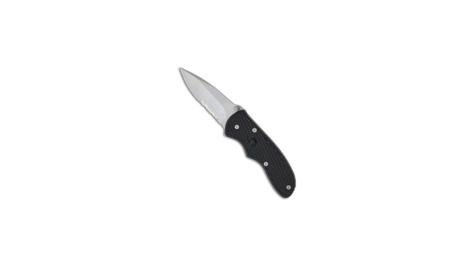 Gerber Gerber Mini Fast Draw Knife Spring Assisted 2.1" Bead Blast Serr 01525, Black, Carbon, adult, BHQ-1063