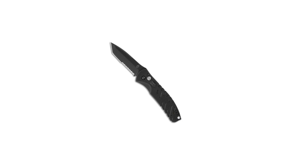 Gerber Gerber Propel Downrange Automatic Tactical Knife Black 3.5&quot; Black Serr *DISC*, Black, 420, adult, BHQ-223766