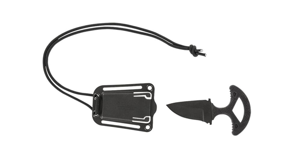 Gerber GHOSTSTRIKE Punch Knife, Black GFN, Black Blade, w/Sheath GE30-001007