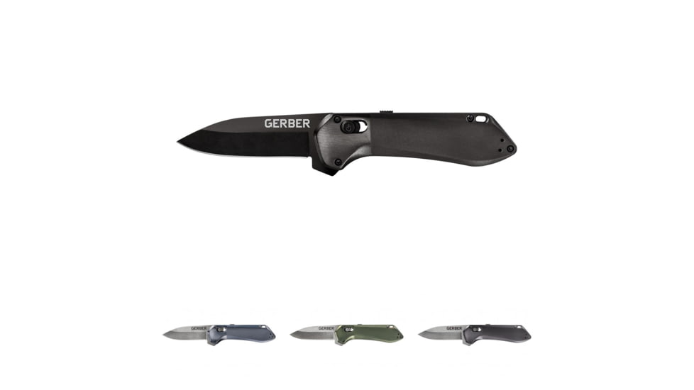 Gerber Highbrow Compact 2.8in Assisted Opening Folding Knife, Black, Blue, Green, Grey