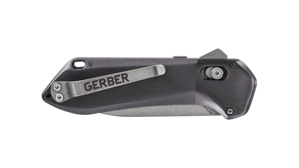 Gerber Highbrow Compact Assisted Opening Folding Knife, 2.8in, 7CR Steel, Partially Serrated, Grey, 30-001519