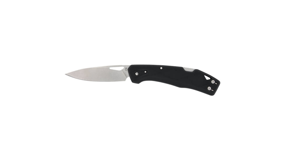 LST Black Folding Knife GFN 2.5in Stonewash Clip Point