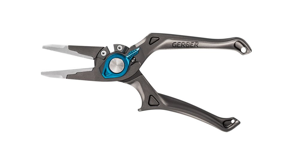 Gerber Magniplier Fishing Pliers, Locking, 7.5in, Salt-Resistant, Cyan, 31-003556