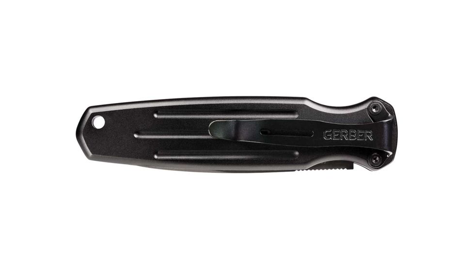 Gerber Mini Covert Auto Automatic Folding Knife / Fine Edge, Black/Black Blade, 30-001394