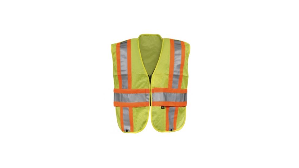 Gerber Outerwear Vision Quest Vest Ansi 107 Class II- Ansi 207, Lime - Orange, S-M 50V8/L S/M