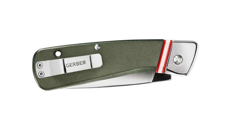 Gerber Straightlace Assisted Opening Folding Knife, 2.9in, 7CR Steel, Sheepsfoot Blade, Green, 30-001698