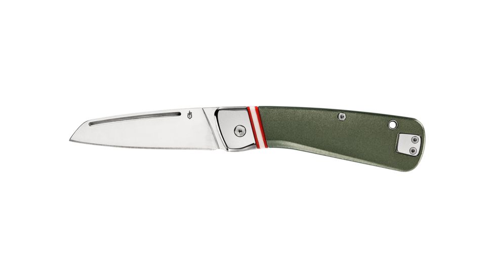 Gerber Straightlace Assisted Opening Folding Knife, 2.9in, 7CR Steel, Sheepsfoot Blade, Green, 30-001698